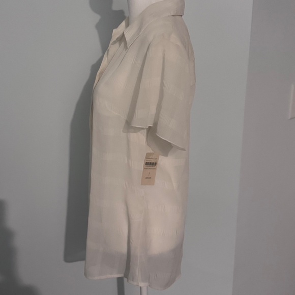 Coldwater Creek Button Front Cream Blouse Size Small NWT - Picture 2 of 3